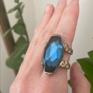 Elegant Blue and Gold Ring
